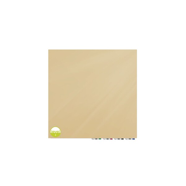 Aria Glassboard, 4Hx4 ft.W, 1/4", Beige, Glass, 48", 48", Beige